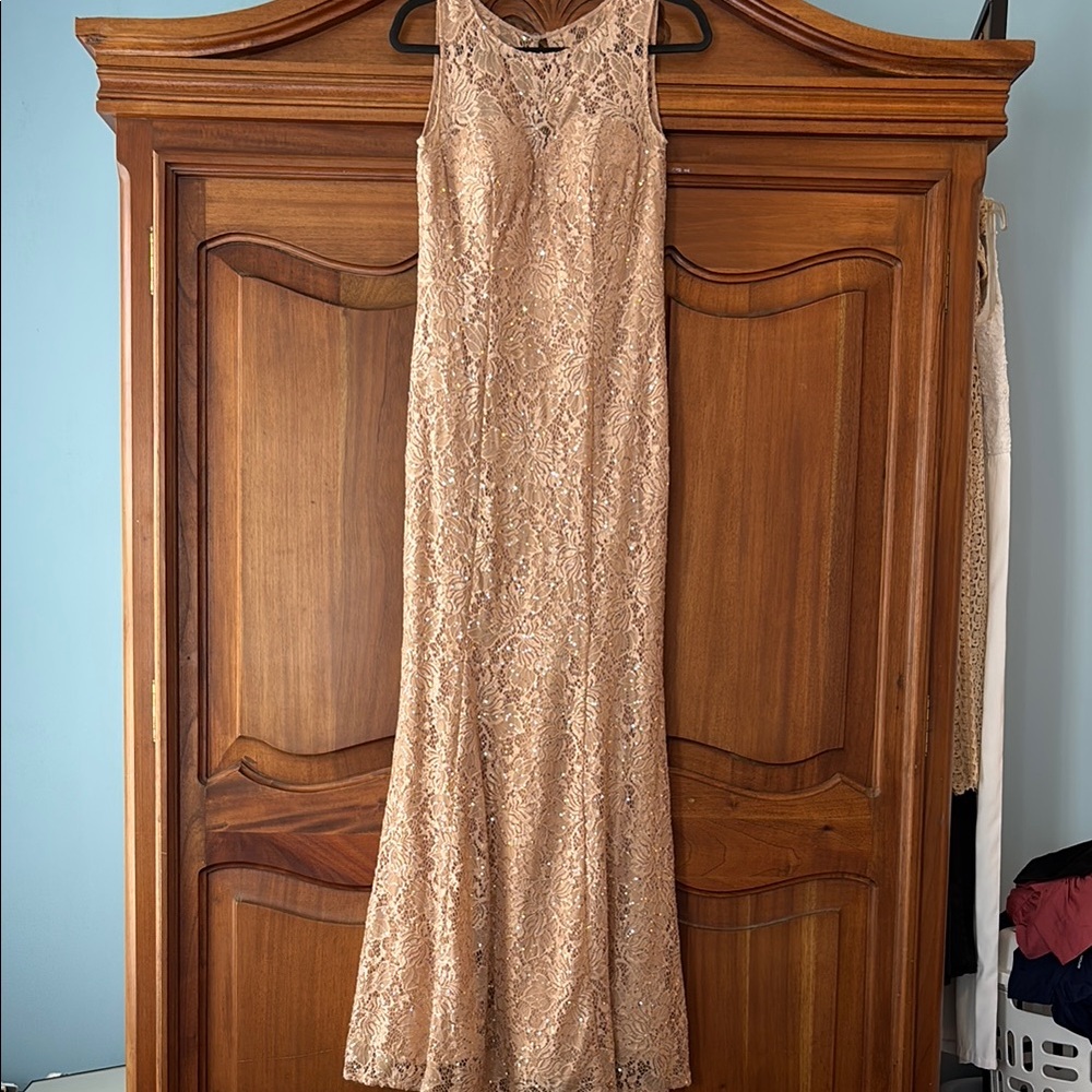 Elegant Nude Lace Dress